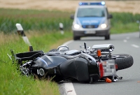 Sachschaden an einem Motorrad entstand am 5. Mai 2023 bei einem Unfall in Waldeck-Frankenberg.