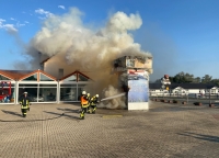 In Lieschensruh brannte am 12. September ein Werbeturm. 