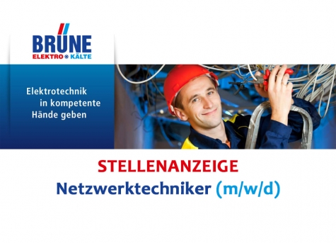Die Elektro Brüne GmbH &amp; Co. KG sucht zum schnellstmöglichen Eintrittstermin eine/n Netzwerktechniker/in (m/w/d). 