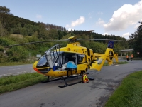 Mit einem Helikopter wurde der Verletzte in eine Klinik geflogen