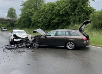 Die Bundesstraße 450 war am 24. Mai 2024 wegen einem Unfall für längere Zeit gesperrt.