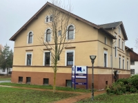 Übergangsstandort: Gebäude A auf dem Campus der Holzfachschule.