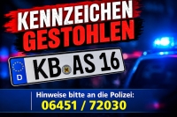 In Rosenthal wurde in der Nacht zum 24. Oktober 2026 im Bereich der Reisbergstraße und der Marburger Straße ein Autokennzeichen gestohlen.