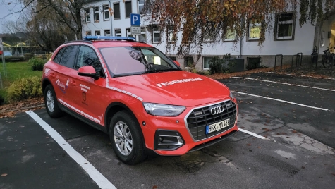 Der neue Kommandowagen der Feuerwehr Marsberg, ein Audi Q5, wird künftig für die Koordination von Einsätzen bei Bränden und Verkehrsunfällen genutzt.