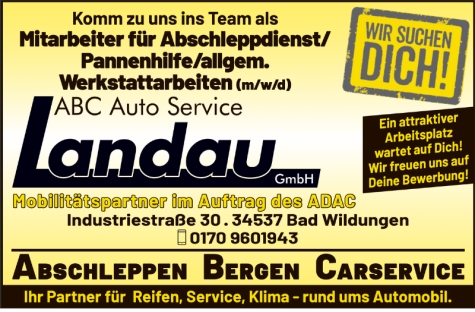 Bewerbungsaufruf von Auto Service Landau