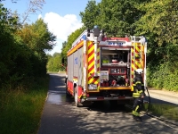 Am Freitag, dem 16. August, musste die Feuerwehr einen Wohnwagenbrand löschen.